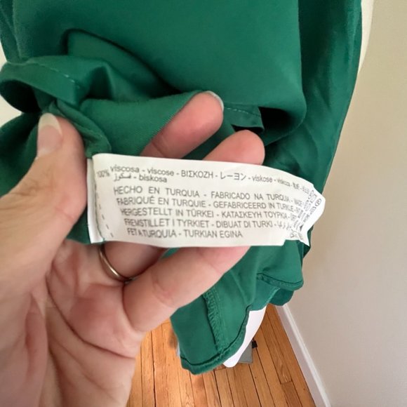 ZARA Mock Neck Satin Effect Mini Dress Wrap skirt SZ M fits like a S/M - Picture 11 of 11